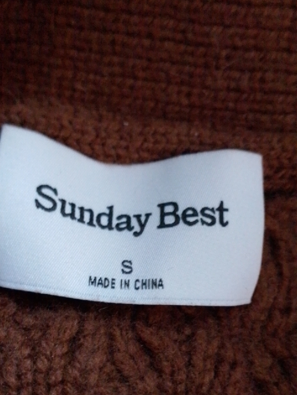 Sunday Best Aritzia Brown Cable Knit Cardigan Sweater - Picture 4 of 4